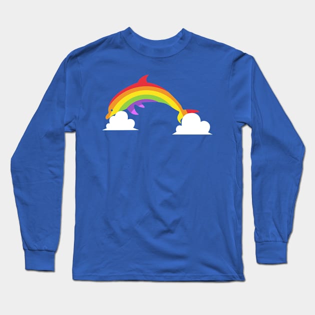 Rainbow Dolphin Long Sleeve T-Shirt by albertocubatas